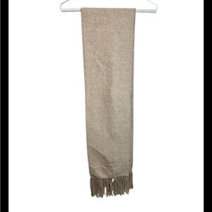Alpaca Camargo Made In Peru Beige Super Soft Scarf With Fringe Ends